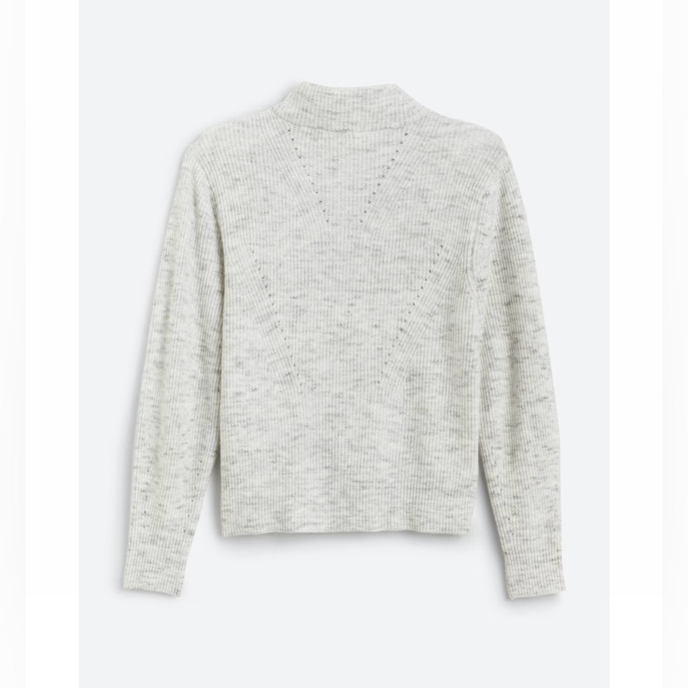 Quarter Zip Pointelle Sweater - Picture 8 of 9